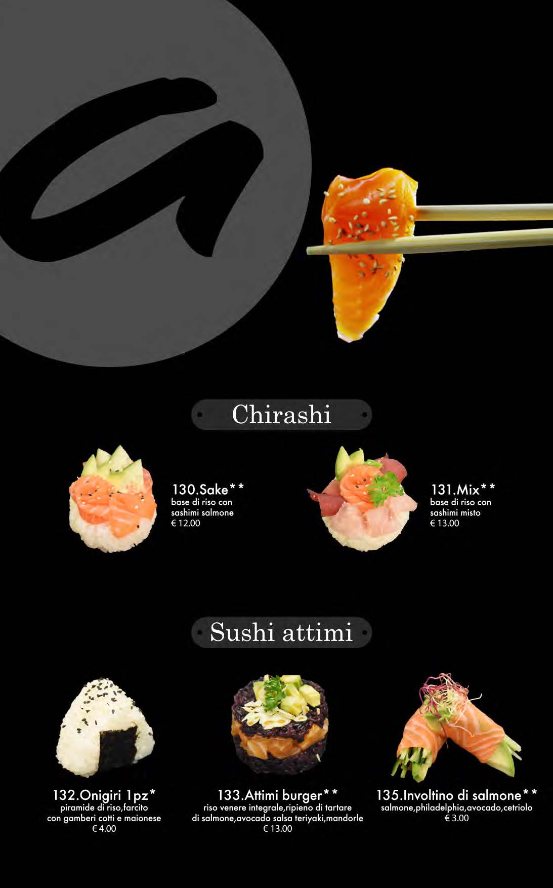 attimi ristorante giapponese padova menù cena pagina 13 chirashi sushi attimi