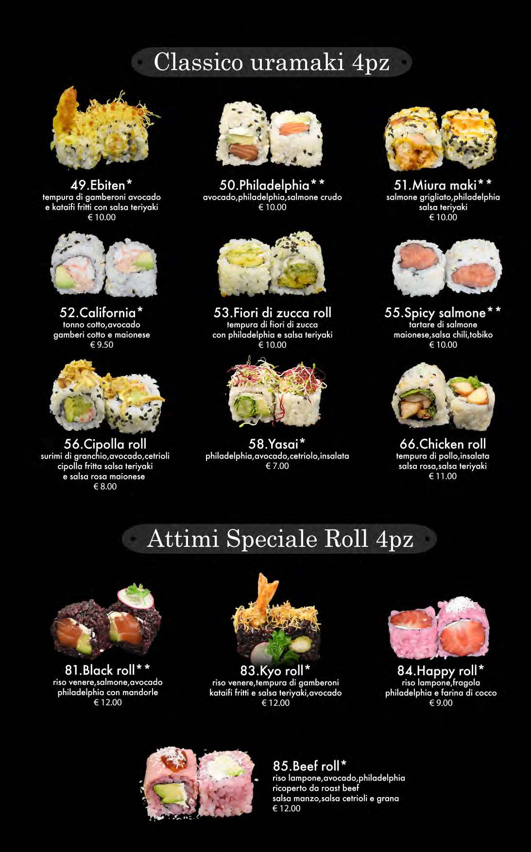 attimi ristorante giapponese padova menù pranzo pagina 05 uramaki speciale roll